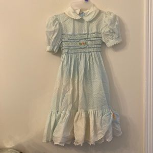 Vintage Polly flinders hand smocked dress size 7